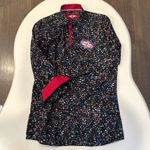 Soul of London Men’s Navy Floral Dress Shirt